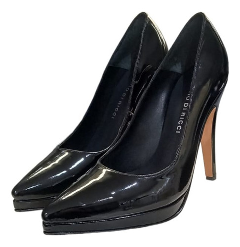 Zapato Stiletto Mujer Negro Taco Aguja Saverio Di Ricci Jena