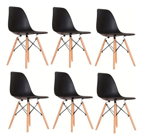 Kit 6 Cadeiras Jantar Eiffel Eames Original Empório Tiffany