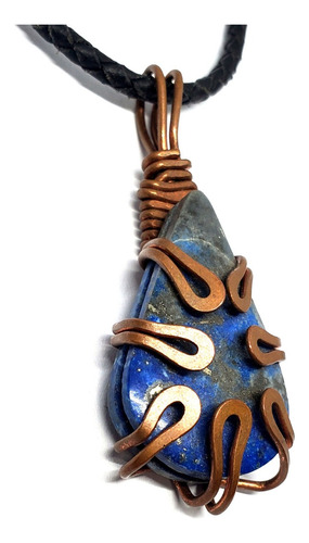 Collar Amuleto Lapislázuli Triangulo 4 Elementos