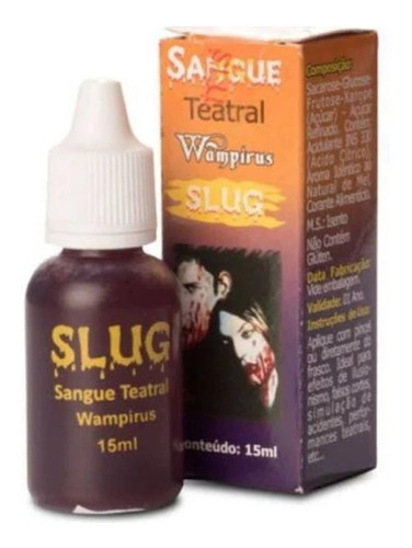 Sangue Comestível Slug Terror Halloween Zumbi Dracula