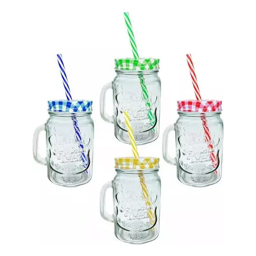 Frasco Vaso Con Bombilla Y Tapa Varios Colores Souvenir X6