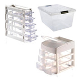 Combo Mini Organizador + Cajonera 3 Niv + Caja 42 Lts