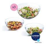 Juego Compoteras Ensaladera Bowls Apilables Luminarc X3u