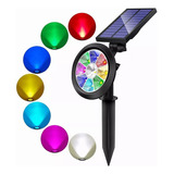 Lámpara Solar De Jardin Luces Exterior Con Sensor Rgb Color