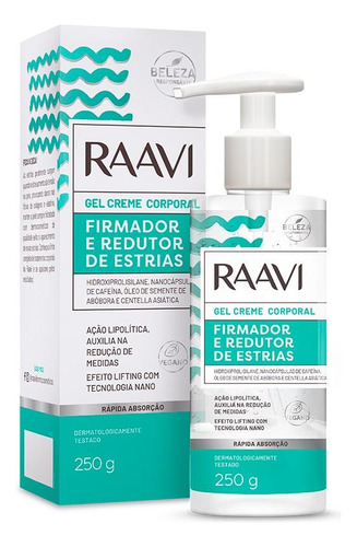 Gel Creme Firmador Redutor Raavi 250g Fragrância Suave