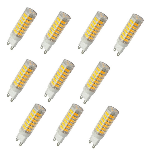 Pack X 10 Lamparas Bipin Led G9 220v 6w 600lm Fría Dimer