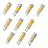 Pack X 10 Lamparas Bipin Led G9 220v 6w 600lm Fría Dimer