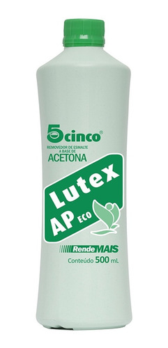 Removedor De Esmaltes Acetona Lutex Ap Eco 500ml 5cinco