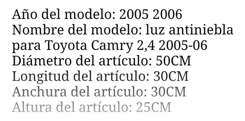 Faro Antiniebla Derecho Toyota Camry Lumier 2005-2006  Foto 7