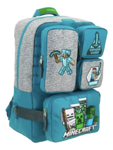 Mochila Escolar Grande Minecraft Chenson Primaria