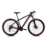Bicicleta Ksw Aro 29 Xlt Shimano 24v Trava Freio Hidraulico Cor Preto/pink Tamanho Do Quadro 17