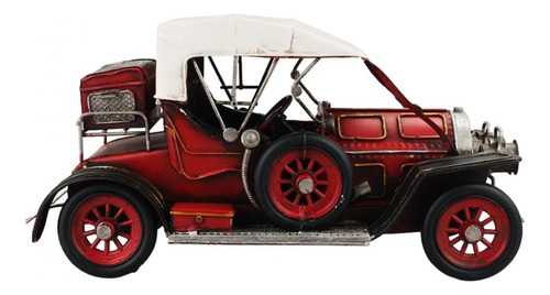 Miniatura Enfeite Retrô Carro Antigo Grande Vermelho - 30cm