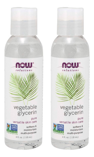 Glicerina Vegetal 118ml Now Foods Vegetable Glycerin 2un