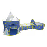 Carpa Infantil Cohete + Tunel + Piscina + 100 Pelotas 7cm