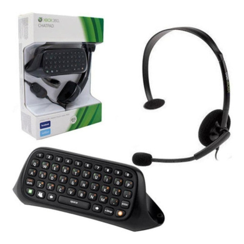 Chatpad Teclado P/ Controle Xbox 360 + Headset - Original 