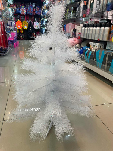 Árvore De Natal Pinheiro Luxo Branca Pequena 60cm