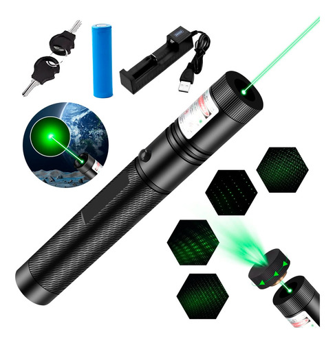 Puntero Laser Recargable Super Potente Verde 303 Bloqueo 8km