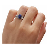 Anillo De Plata Lapislazuli Piedra Natural + Packaging 