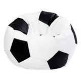 Sillón Puff Lunics Balón Soccer Grande Negro