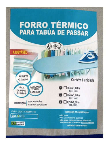 2 Forro Capa Tábua De Passar Roupa Térmica C/ Viés Ajustável