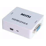 Mini Adaptador Conversor Hdmi Vga Transmite Áudio E Víde