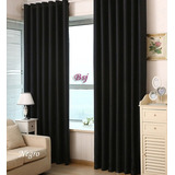  Bsj Ambiente Blackout Textil De 210cm X 130cm Lisa Color Negro - Pack Por 2