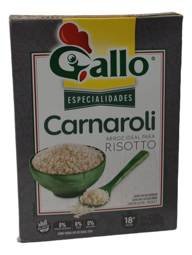 Arroz Gallo Carnaroli Risotto 500 Gr Sin Tacc X 10 Unidades