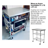 Mesa En Acero Inoxidable Con Ruedas