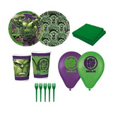 Kit Decoração Festa Hulk - Copos, Pratos, Balões,guardanapos