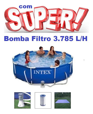 Piscina Intex 4485 Litros Bomba Filtro 3785 Lh 220v E Forro