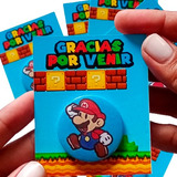 Mario Bros. Souvenirs Pines 38mm + Tarjeta X 20u