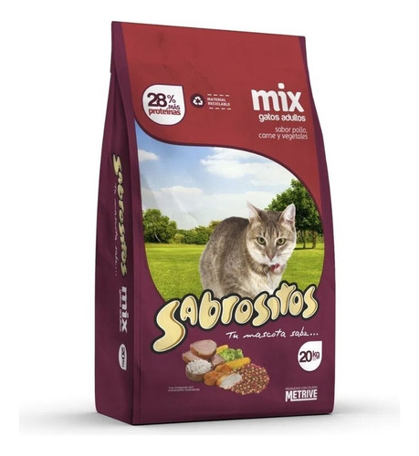 Sabrositos Gato X 20 Kilos Sabor Pollo Carne Y Vegetales