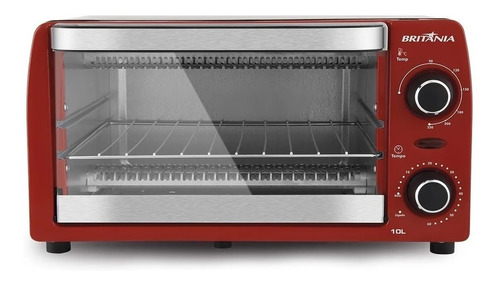 Forno De Bancada Elétrico Britânia Bfe10 10l Vermelho 127v