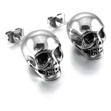 Aretes Mini De Calavera Punk Calaca Gótica De Metal