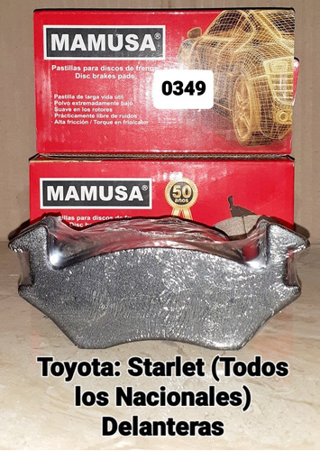 Pastillas De Frenos 0349 Starlet, Baby Camry (ao 93-98) Del Foto 2