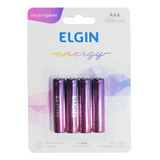 Pilha Recarregável Aaa-1000 Mah Elgin Energy Blister C/4 Pç