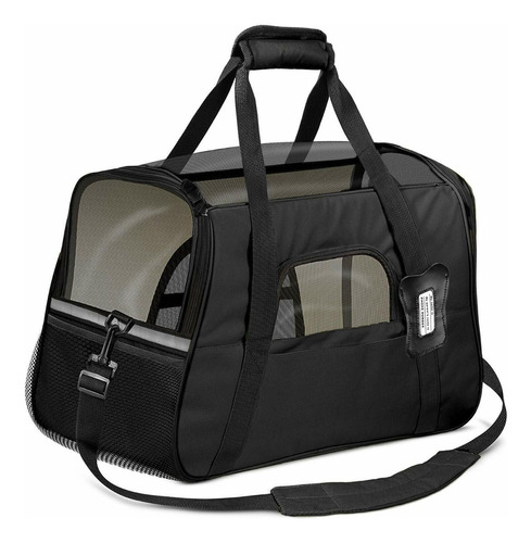 Bolso Transportador Mascotas Perros Gatos Mascotas Lazy Dog Color Negro