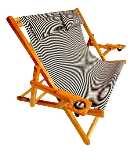 Silla De Descanso Plegable Doble De Madera, Playa  Reforzada