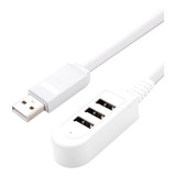 Extensión Convertidora Multifunción Usb Blanca De 3 Puertos