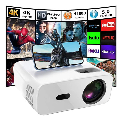 Proyector 4k 1080p Con Red Celular Wifi Y Bluetooth 11000lm