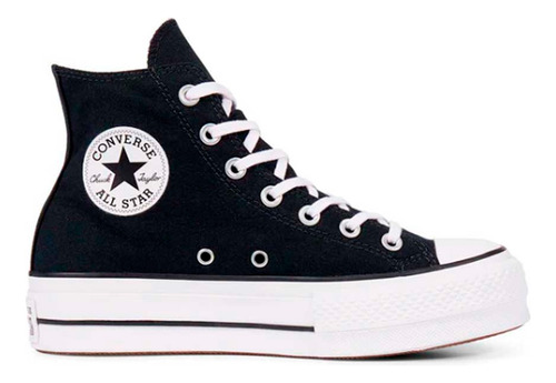 Tenis Converse Clásico De Plataforma Negro Lona