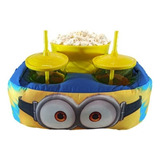 Almofada Porta Pipoca Minions Balde Copos E Canudos Mabruke