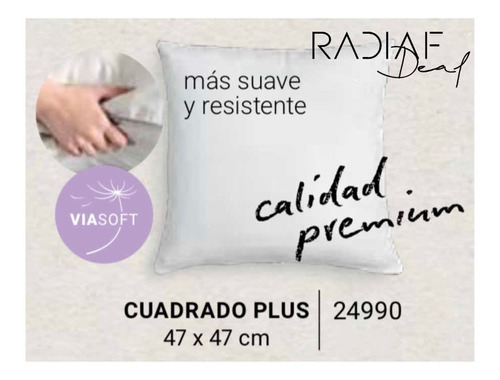Relleno De Cojín Cuadrado Plus Víasoft Premium Vianney 47x47