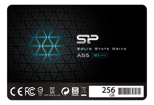 Unidad Ssd Silicon Power Ace A55 De 256gb 2.5 , Ata Iii, 7mm Color Negro