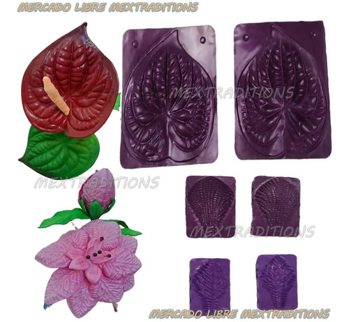 Moldes Para Flores Foamy Fomi Fomy Anturio 3 Pares Moldes