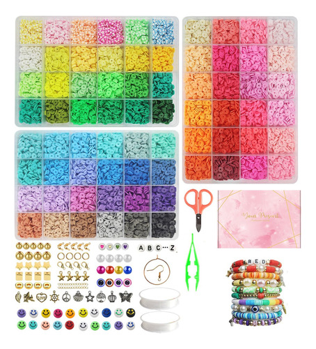 Juego De Cuentas 72 Colores Y Letras 15000 Kit Hacer Pulsera