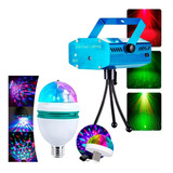 Combo Fiesta De Laser + Foco Led Giratorio + Foco Led Small