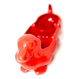 Copetinero Bowl Adorno Maceta Diseñooriginal Perro Salchicha Color Rojo