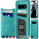 Funda Cartera Para Samsung Galaxy S10 Azul Verde Pu Piel Sin