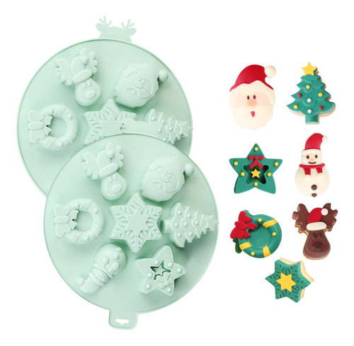 Molde Silicona Navideño 7 Cavidades - Repostería Jabón Velas